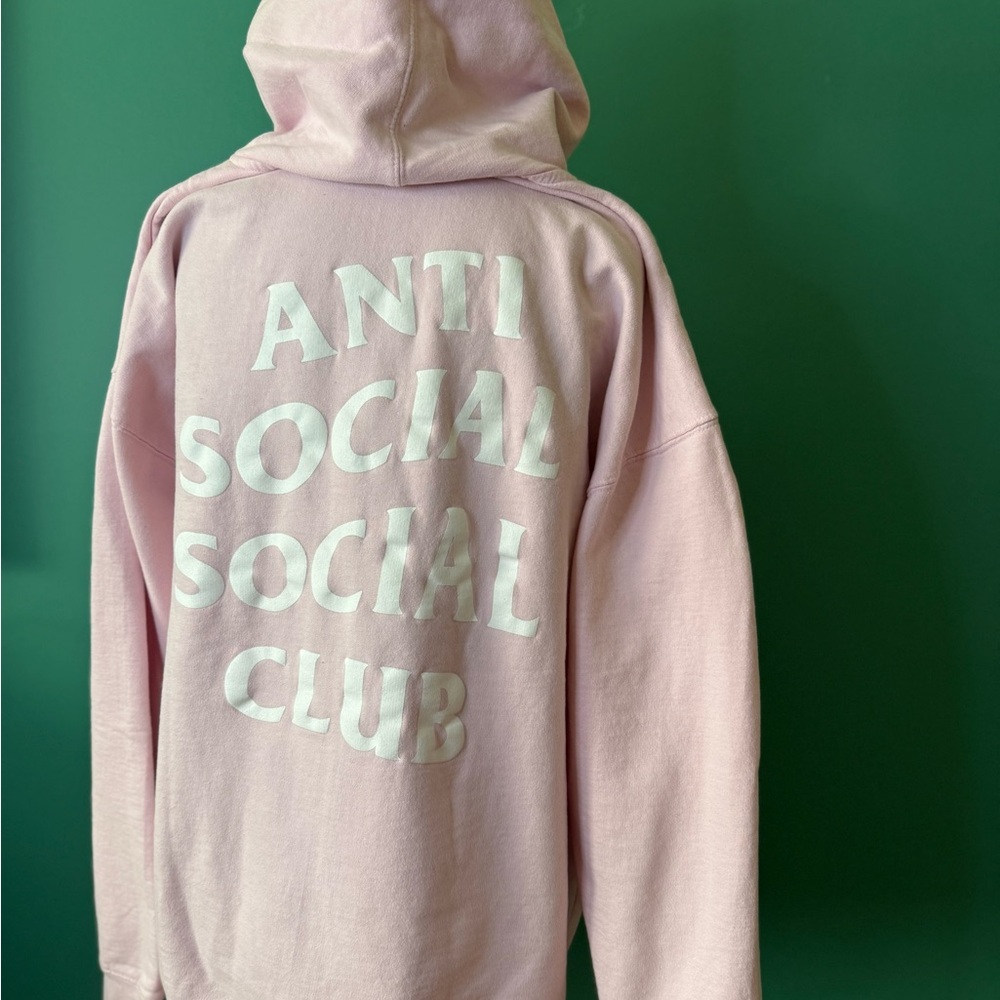 Anti Social Social Club Pink Hoodie with White Logo